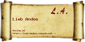 Lieb Andos névjegykártya